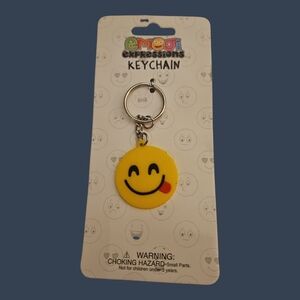 3/$20 ALMAR Emoji Expressions Rubber Smiley Tongue Out Keychain